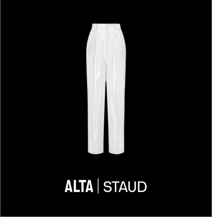 White Silver Metallic Luisa Pants