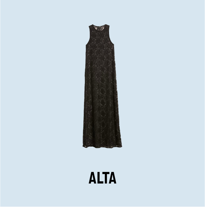 Black Sleeveless Lace Maxi Dress