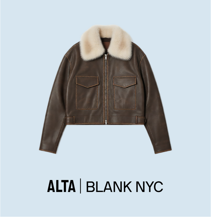 Distressed Jacket With Detachable Faux Fur Collar