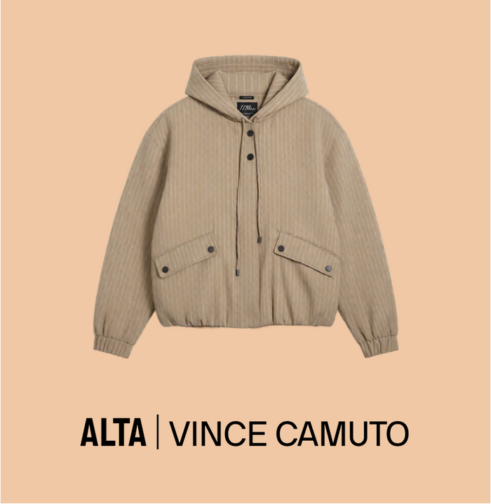 Pinstripe Hooded Jacket