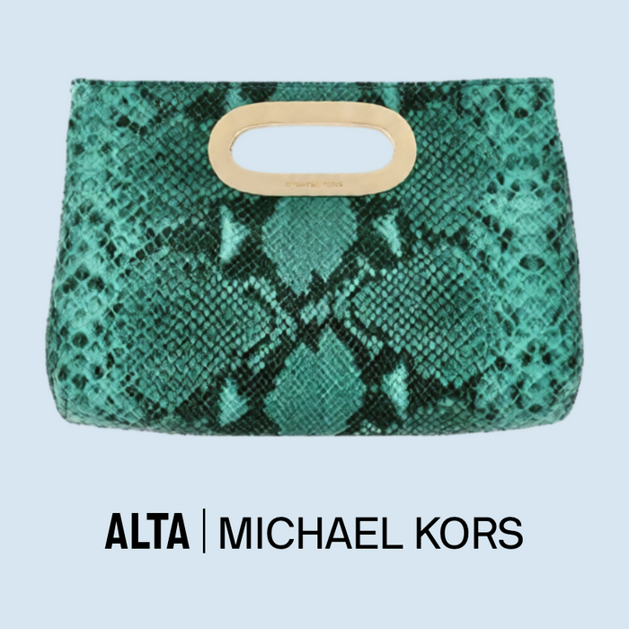 Green/Teal  Snakeskin Clutch Bag