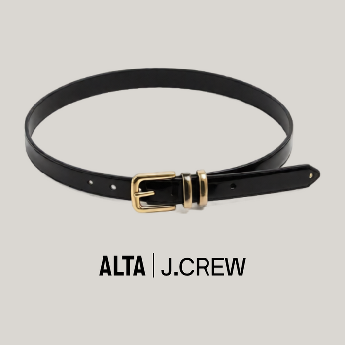 Thin spazzolato Italian leather belt