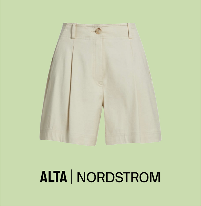 Pleated Linen Shorts