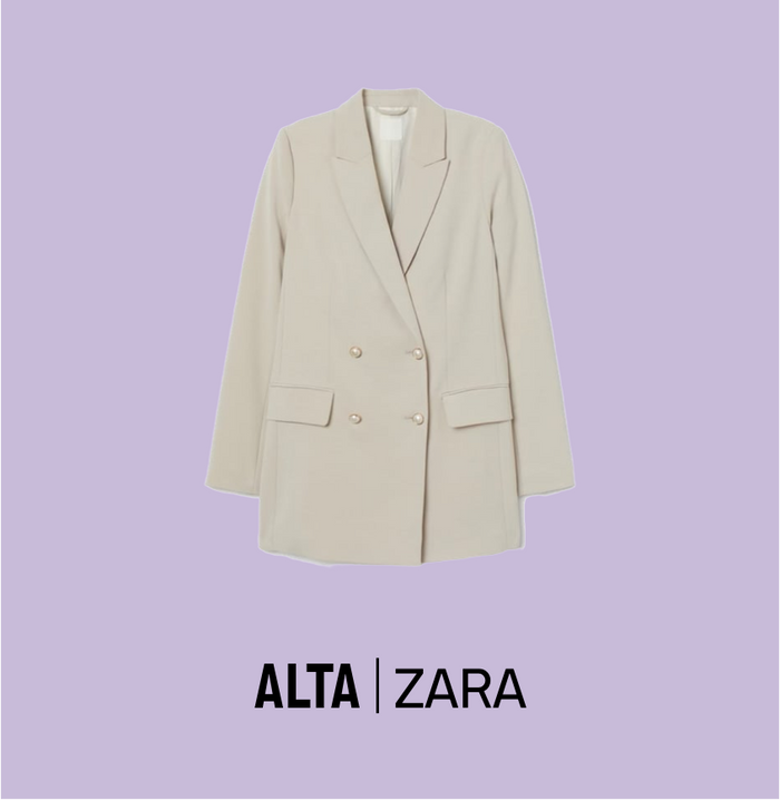 Double Breasted Cream Blazer